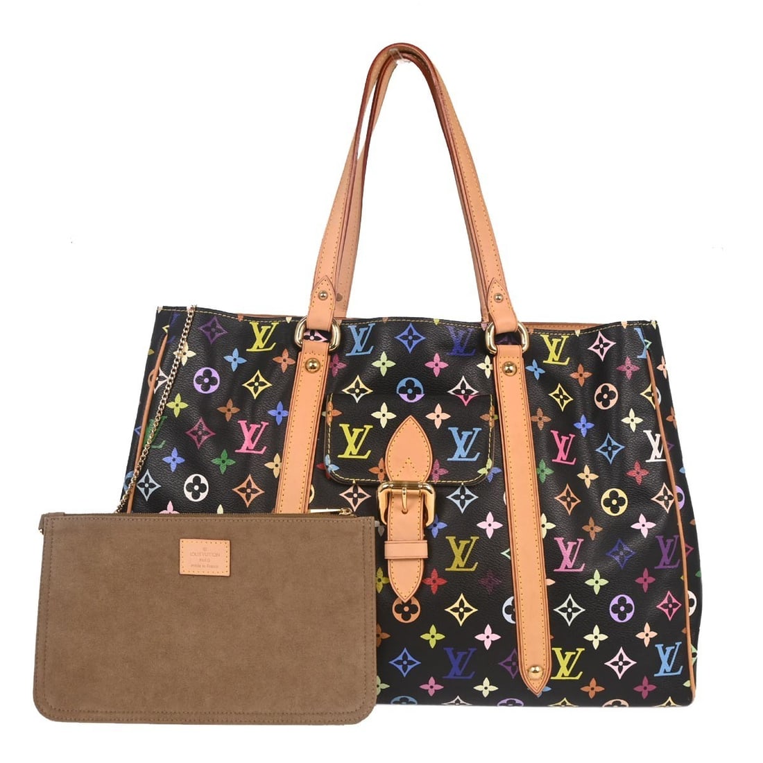 Louis Vuitton Black Monogram Multicolor Aurelia GM Tote Bag M40101 (1 of 10)