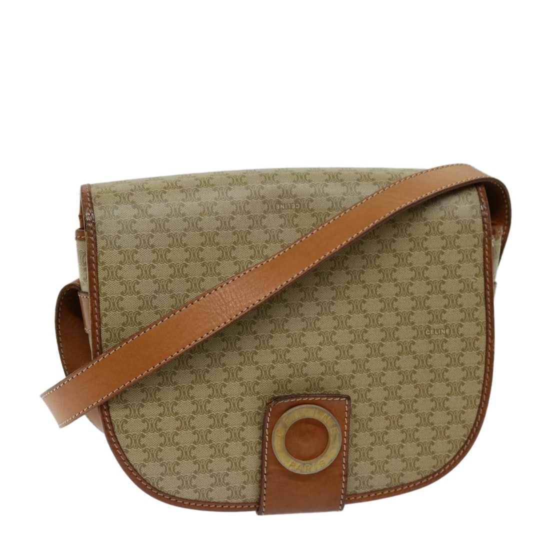 Macadam Pattern Beige Shoulder Purse by Celine (1 of 1)
