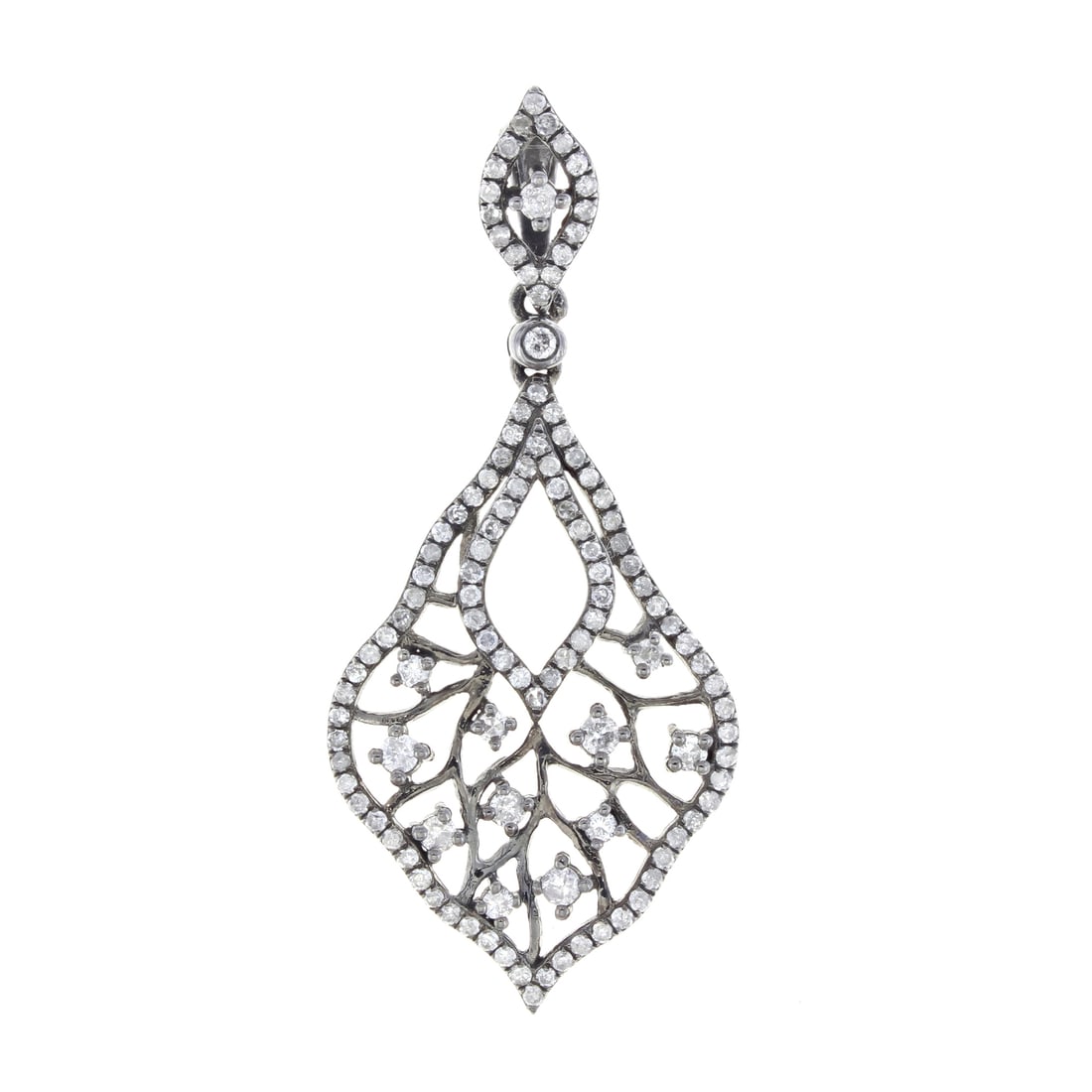 Rachel Koen 14K White Gold Black Rhodium Diamond Pendant 0.67ct: Rachel Koen 14K White Gold Black Rhodium Diamond Pendant 0.67ct This stunning pendant by Rachel Koen showcases a captivating blend of elegance and sophistication. Crafted from 14K white gold, it featu
