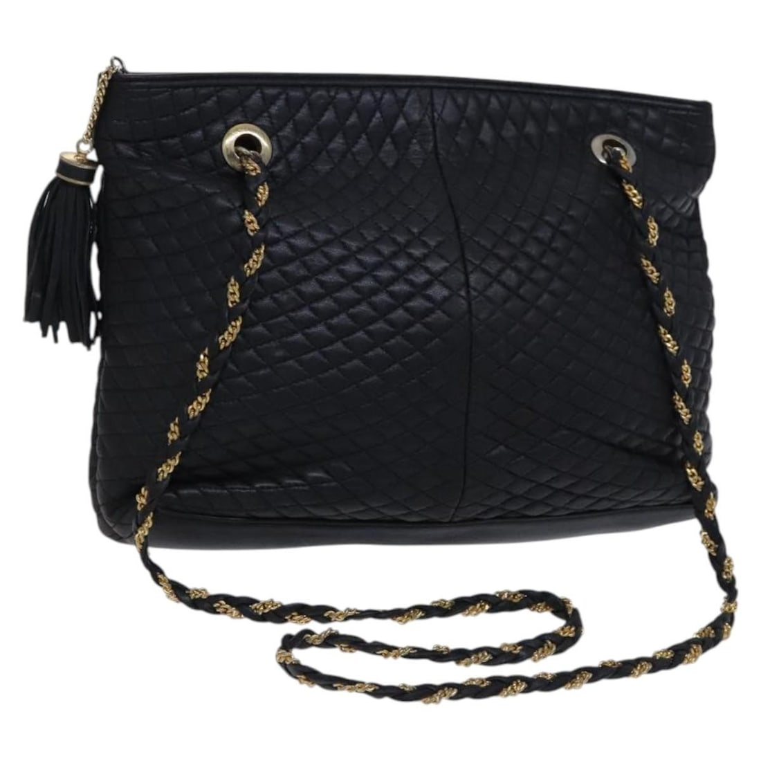 Black Vintage Shoulder Bag by Bally with Chain Strap (1 of 1)