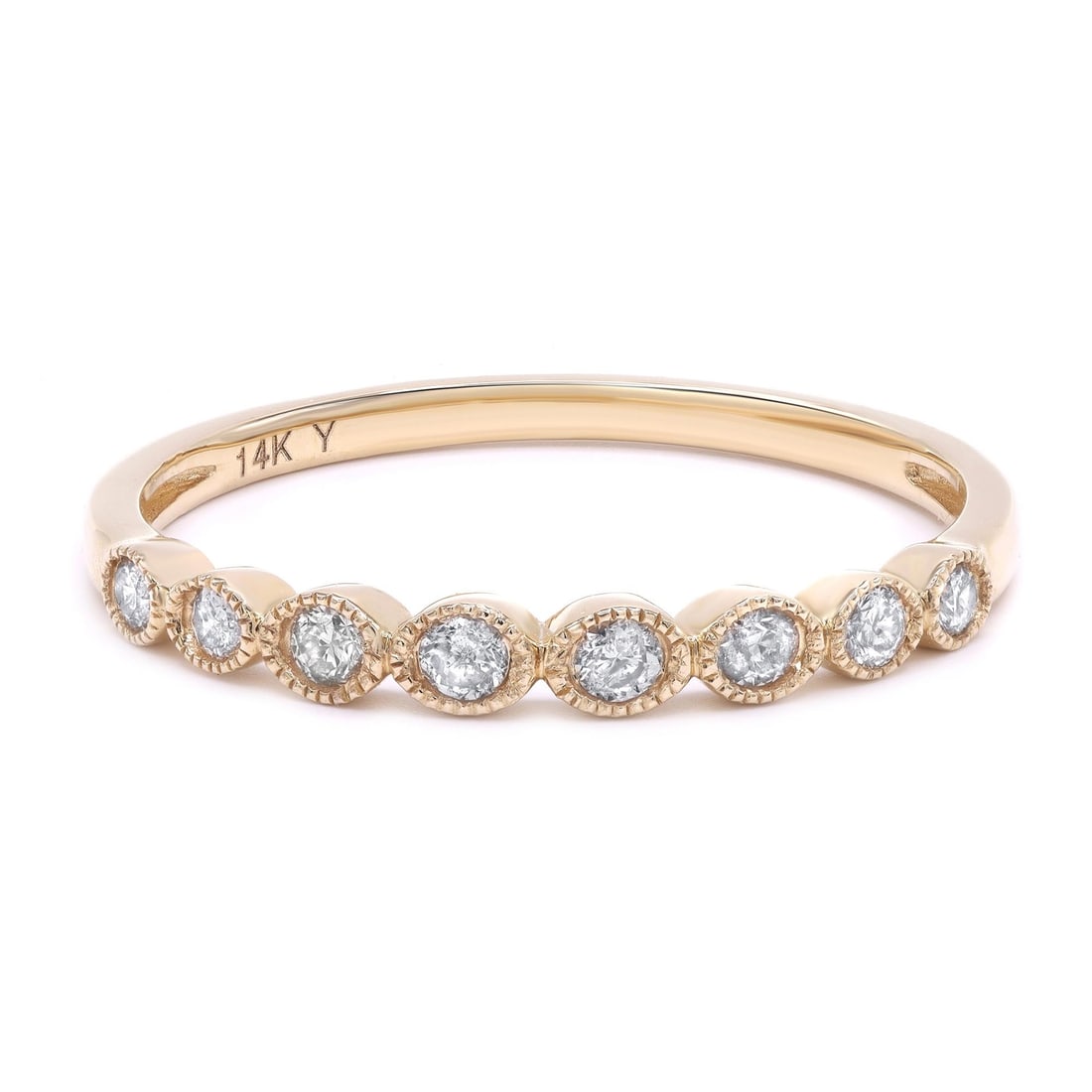 Rachel Koen 14K Yellow Gold Pave Round Cut Diamond Ring 0.187ctw Size 7: Rachel Koen 14K Yellow Gold Pave Round Cut Diamond Ring 0.187ctw Size 7 Discover the elegance of this stunning round cut diamond ring by Rachel Koen, crafted in luxurious 14K yellow gold. This pave se