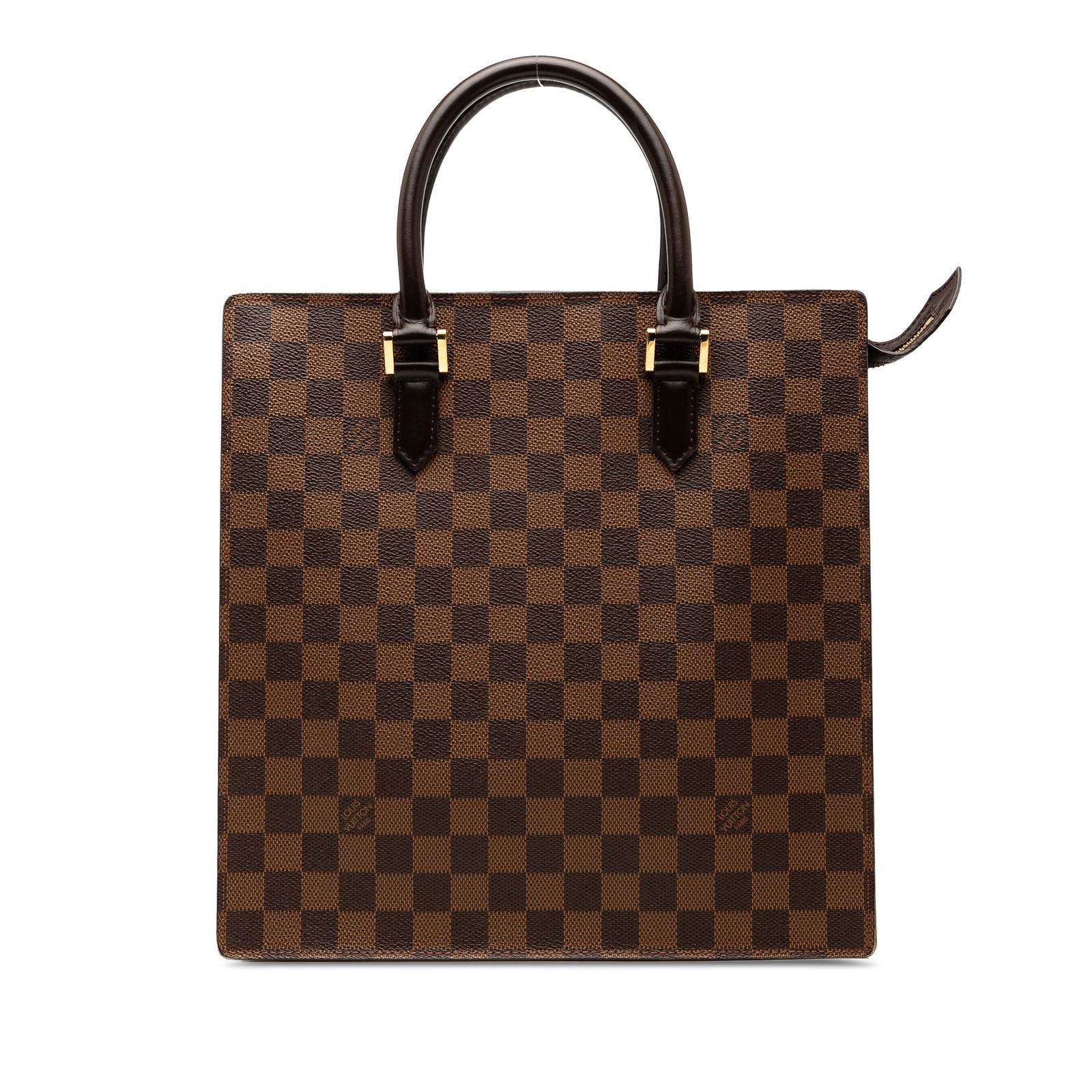 Louis Vuitton Damier Ebene Venice Sac Plat Bag with Zip Closure: Louis Vuitton Damier Ebene Venice Sac Plat Bag with Zip Closure The Louis Vuitton Damier Ebene Venice Sac Plat is a stylish and functional bag crafted from durable damier canvas. It features rolled le