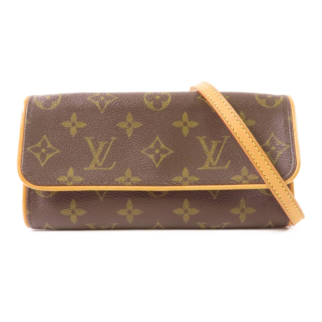 LOUIS VUITTON Pochette Twin PM Monogram Shoulder Bag M51854 Brown: LOUIS VUITTON Pochette Twin PM Monogram Shoulder Bag M51854 Brown Introducing the LOUIS VUITTON Pochette Twin PM Shoulder Bag, a stylish and versatile accessory for any occasion. Crafted from durable