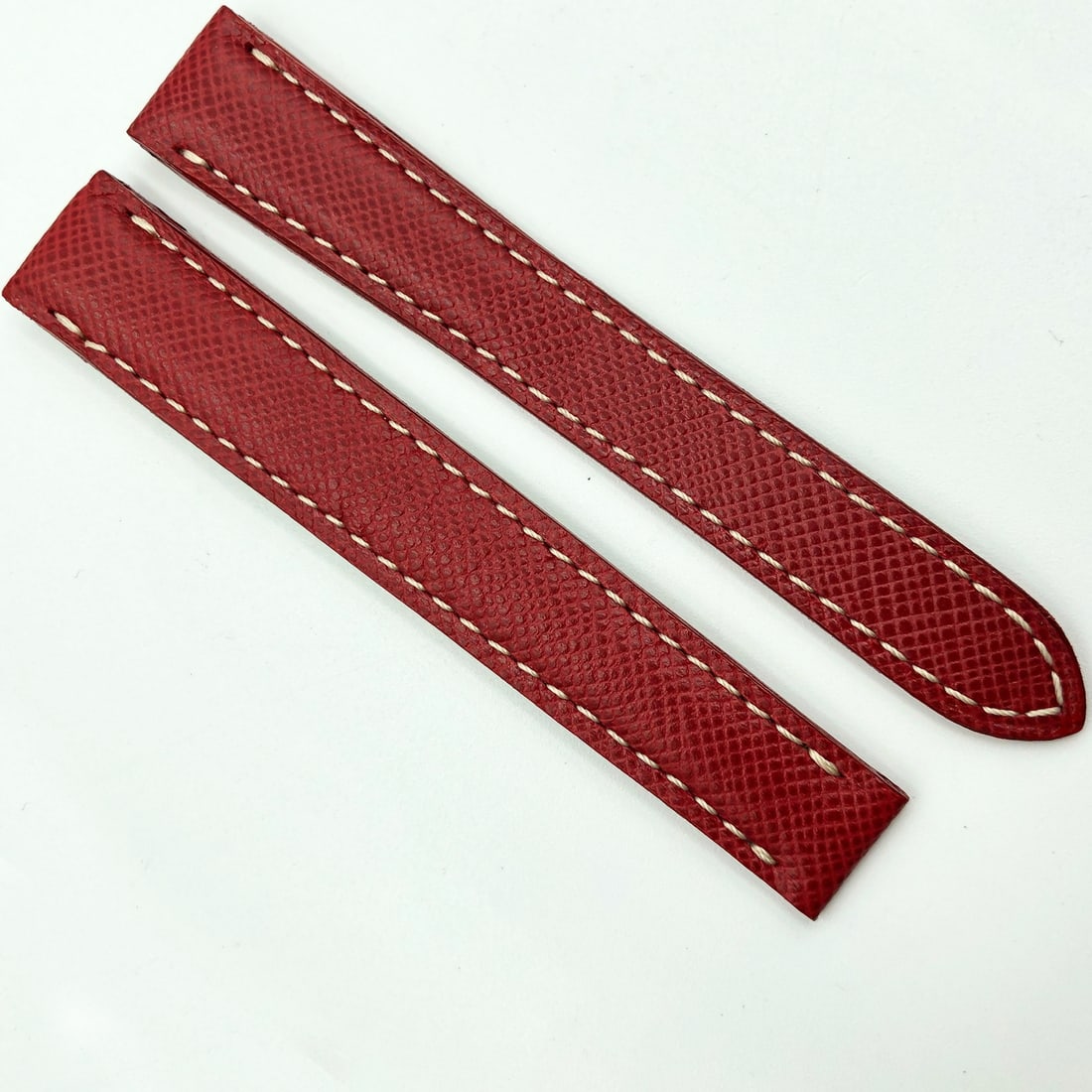 Cartier Authentic Red Saffiano Leather Watch Band for Deployant Clasp 14mm (1 of 2)