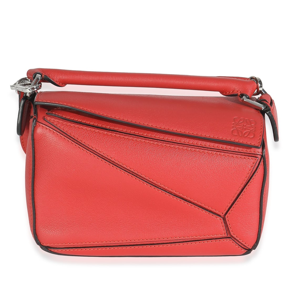 Loewe Mini Puzzle Bag in Scarlet Calfskin with Removable Straps (1 of 9)