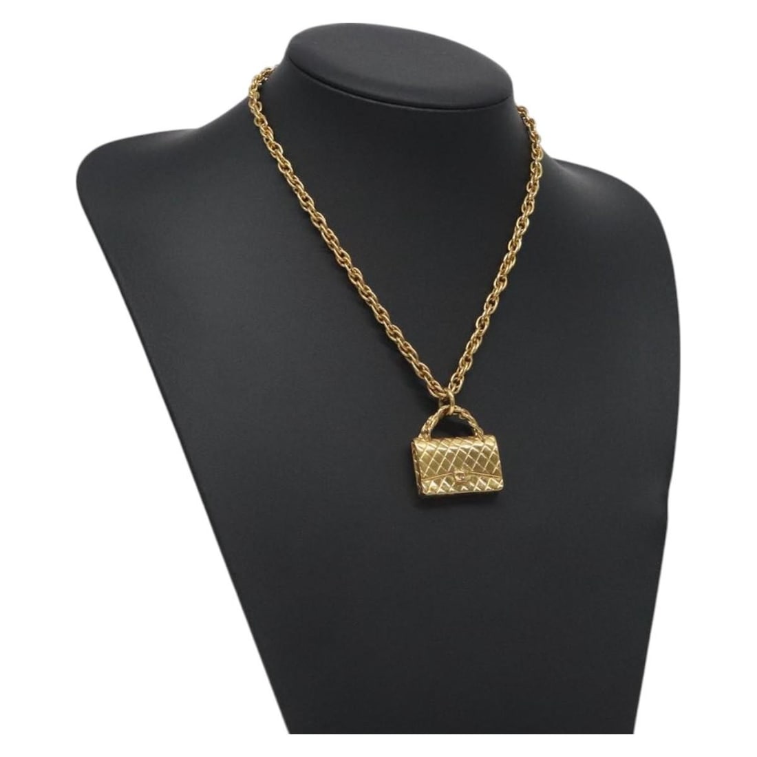 CHANEL Gold Matelasse Necklace with CC Logo Auth BA3100 (1 of 10)