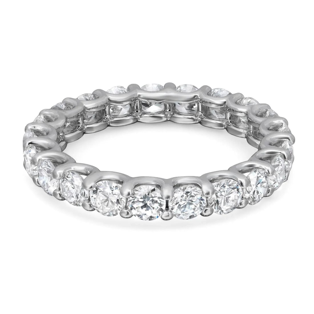 Rachel Koen 14K White Gold Eternity Band Ring 2.12Ctw Lab Grown Diamonds: Rachel Koen 14K White Gold Eternity Band Ring 2.12Ctw Lab Grown Diamonds This exquisite eternity band ring features 21 round cut lab grown diamonds, each with an E color grade and VS1 clarity, set in