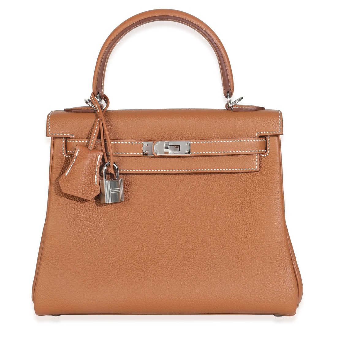 Hermes Kelly 25 Gold Togo Leather Crossbody Bag with Accessories (1 of 9)