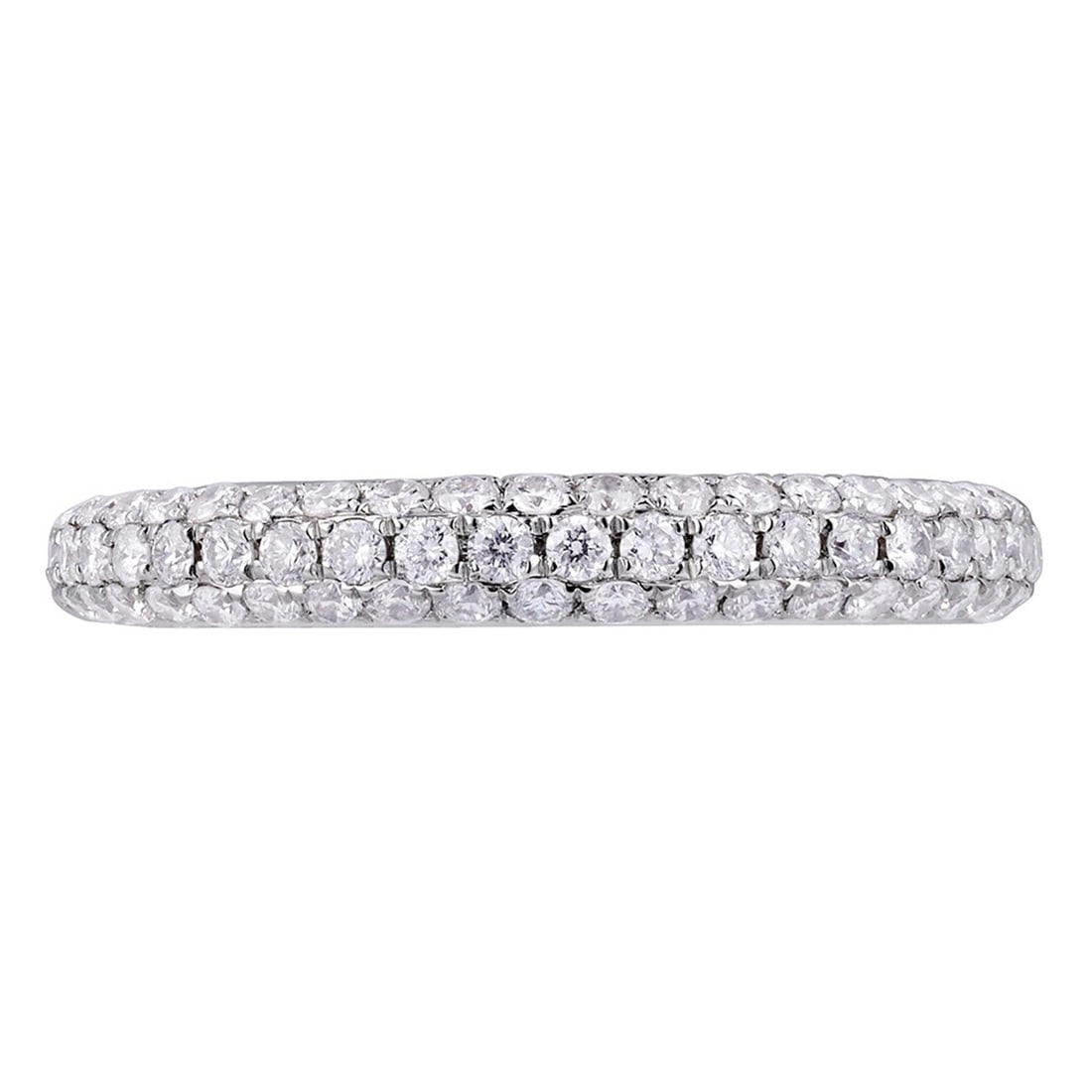 Rachel Koen 18K White Gold Pave Diamond Wedding Band 0.73ct: Rachel Koen 18K White Gold Pave Diamond Wedding Band 0.73ct Discover elegance with this stunning ladies wedding band by Rachel Koen, crafted in luxurious 18K white gold. This modern ring features a to