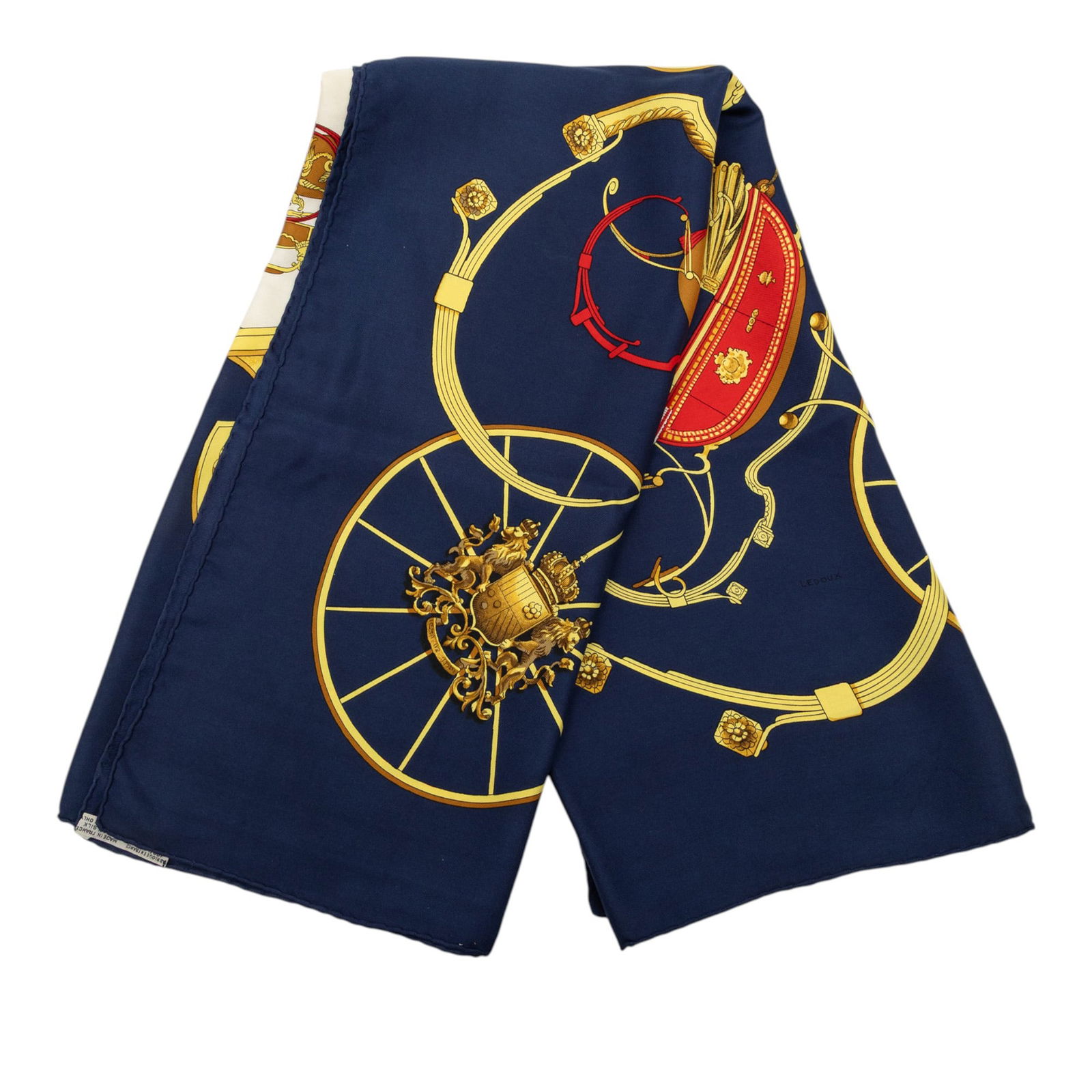 Blue 90cm Hermes Springs Pattern Silk Scarf from France: Blue 90cm Hermes Springs Pattern Silk Scarf from France This Hermes Springs Silk Scarf 90 features the signature Springs print on 100% silk in a blue colorway. Made in France, this accessory is catego