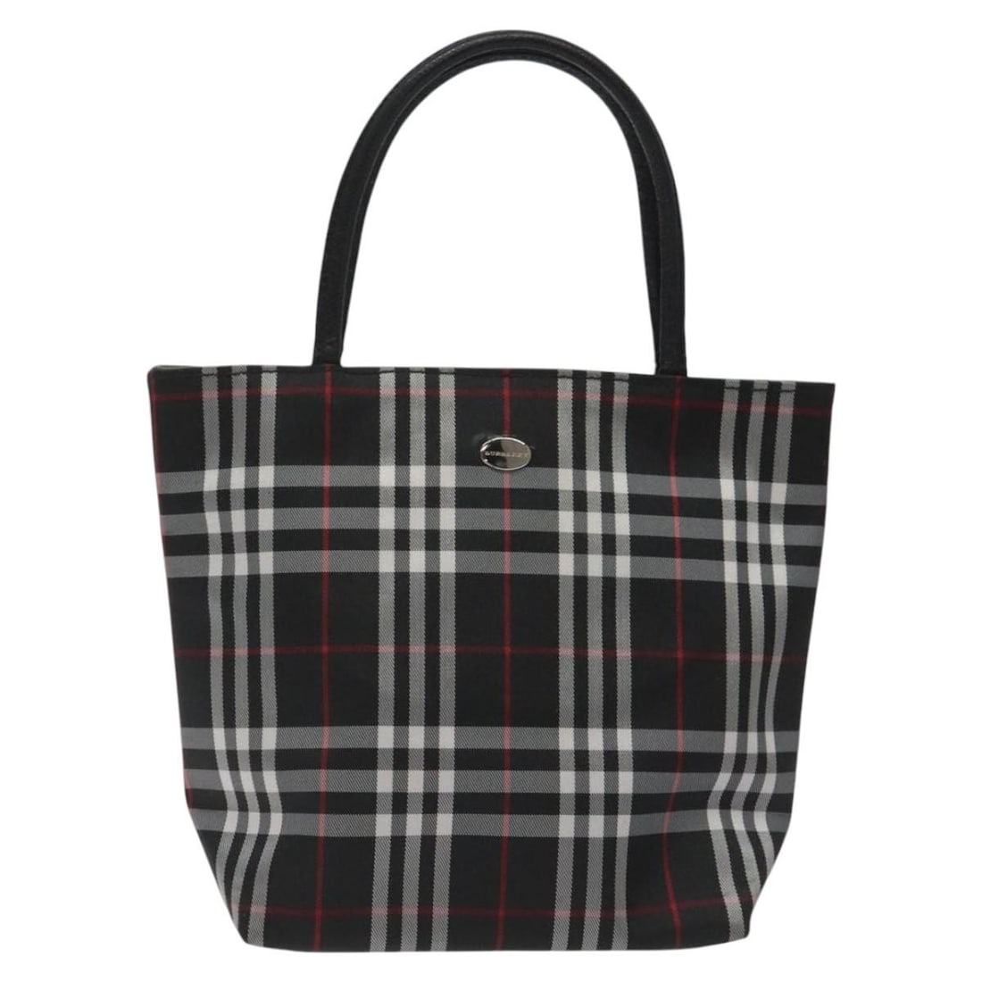 Nova Check Handbag Black Tote by Burberry: Nova Check Handbag Black Tote by Burberry This Burberry Nova Check tote handbag features a classic black colorway with the iconic checked pattern. Designed for female use, it is crafted with sturdy ma