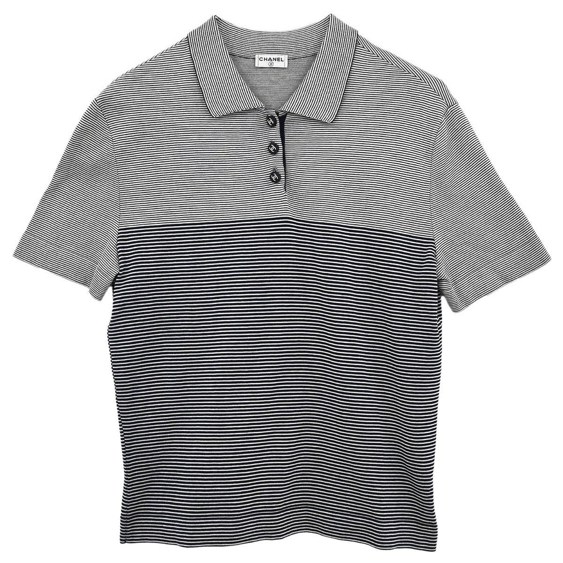 Chanel Vintage Black Short Sleeve Collared Top Size 42 (1 of 10)