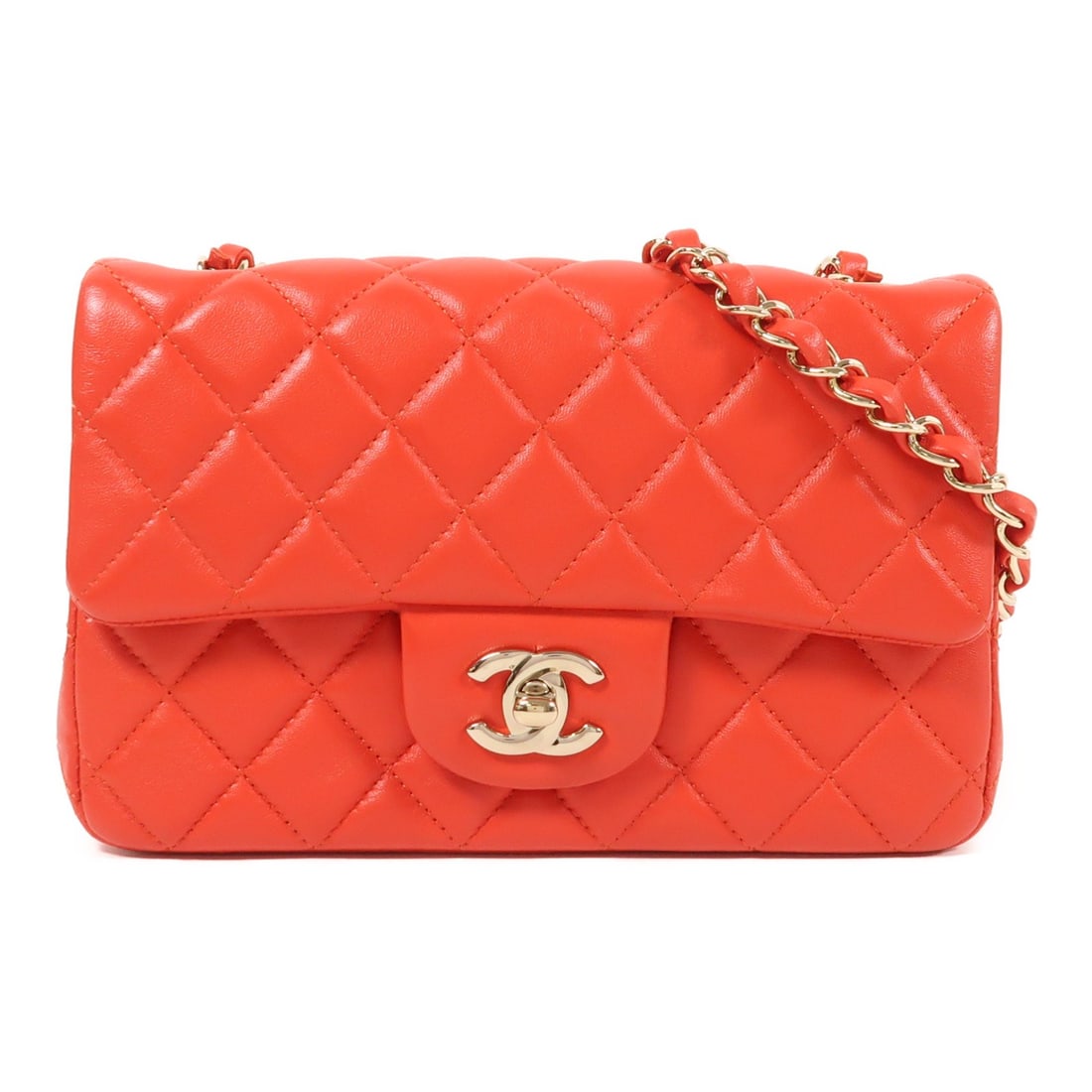 CHANEL Classic 20 Red Lambskin Chain Shoulder Bag GHW A69900 (1 of 15)