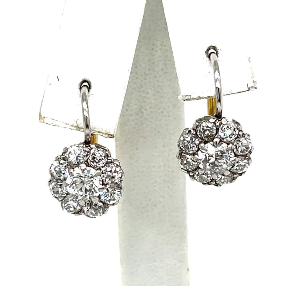 Stunning Platinum Yellow Gold 4.90 Ct Diamond Earrings (1 of 3)