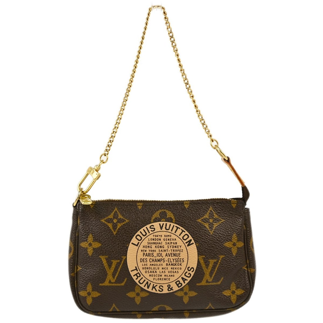 Louis Vuitton Monogram Mini Pochette Accessoires Handbag M60153 Brown Canvas (1 of 7)
