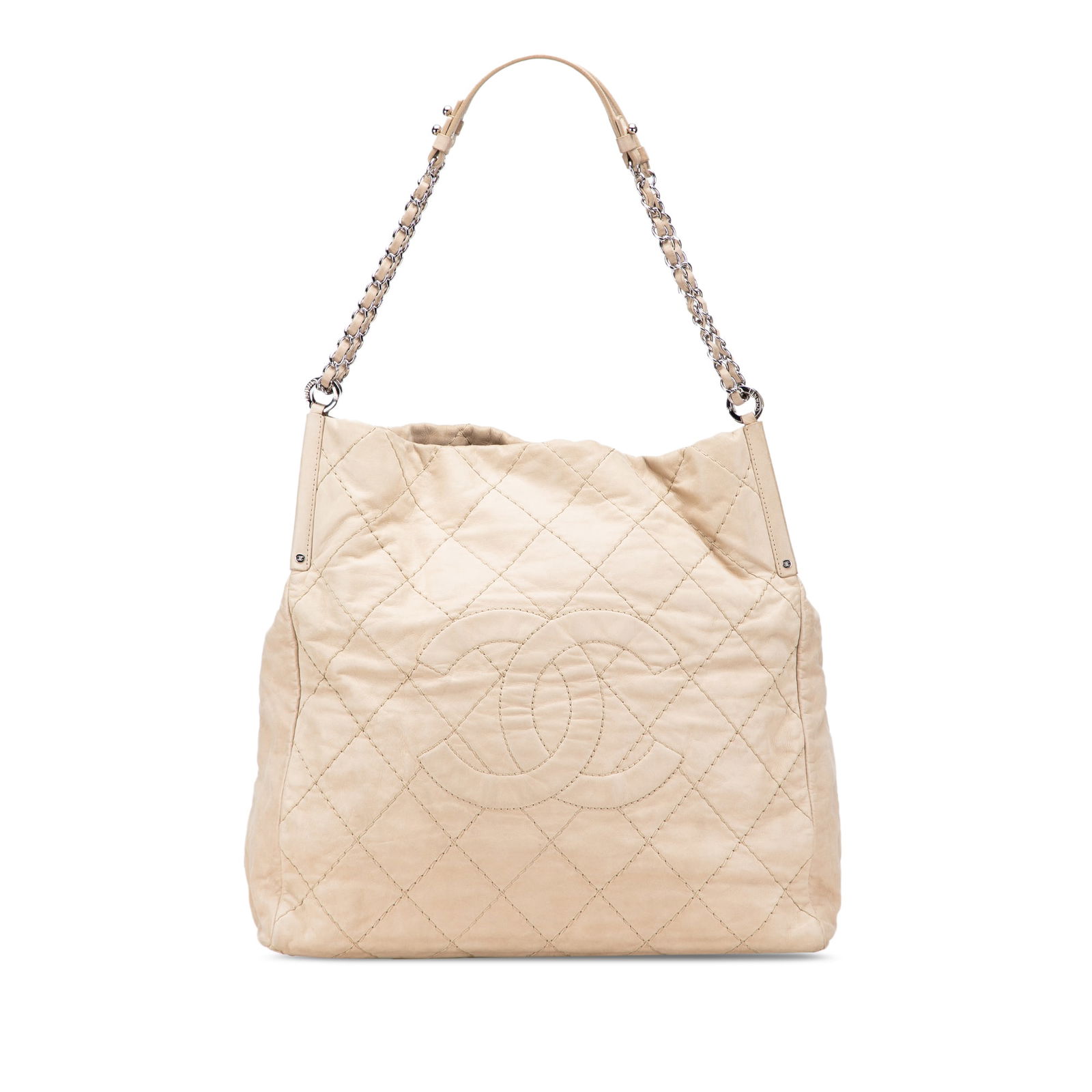 Chanel Iridescent Calfskin Sea Hit Tote Brown Italian Leather Bag: Chanel Iridescent Calfskin Sea Hit Tote Brown Italian Leather Bag The Chanel Iridescent Calfskin Sea Hit Tote is an exquisite accessory crafted from high-quality quilted leather. This stylish tote fea