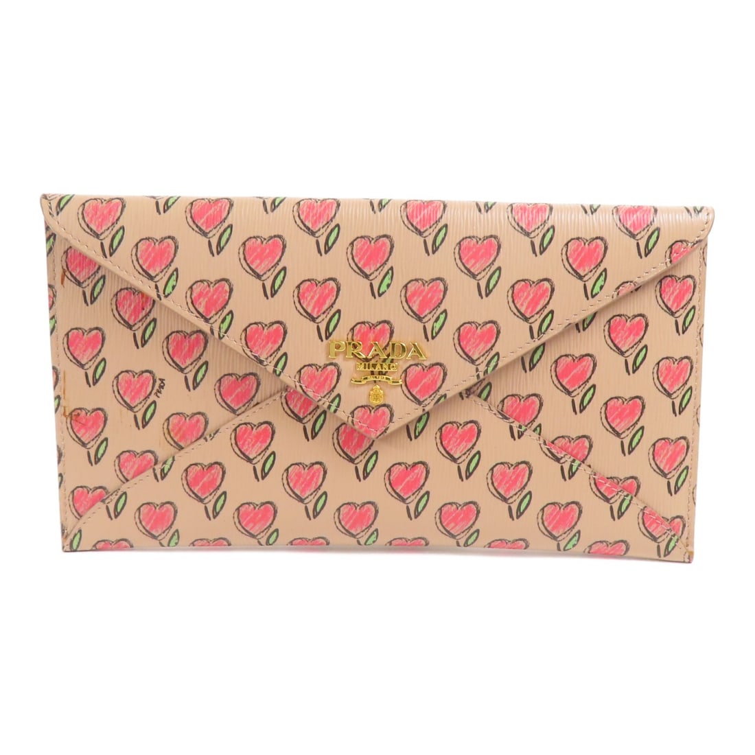 PRADA Double Sided Long Wallet Calfskin Leather Pink Brown GHW (1 of 14)