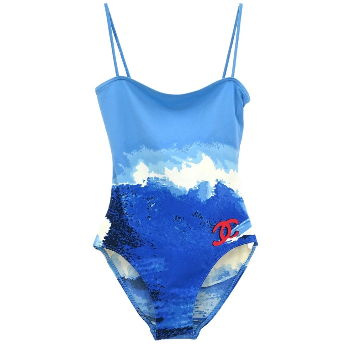 Chanel Surf Line Swimsuit Blue 02S Size 38 (1 of 10)