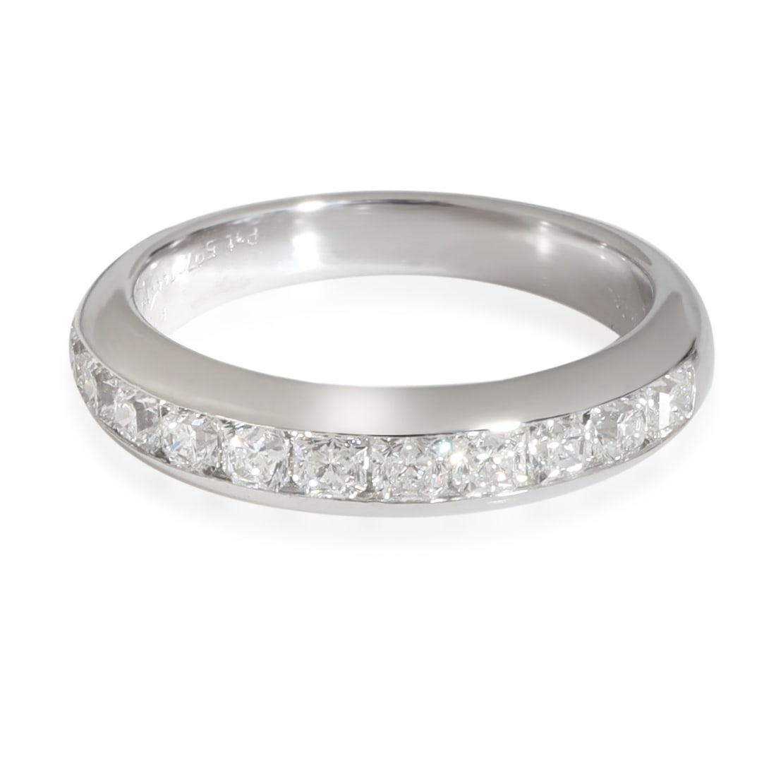 Tiffany & Co. Lucida Diamond Band 0.55 Ctw Platinum Ring Size 4.5: Tiffany & Co. Lucida Diamond Band 0.55 Ctw Platinum Ring Size 4.5 This exquisite Tiffany & Co. Lucida Diamond Wedding Band features a stunning cut cornered square mixed cut design, perfect for a uniqu