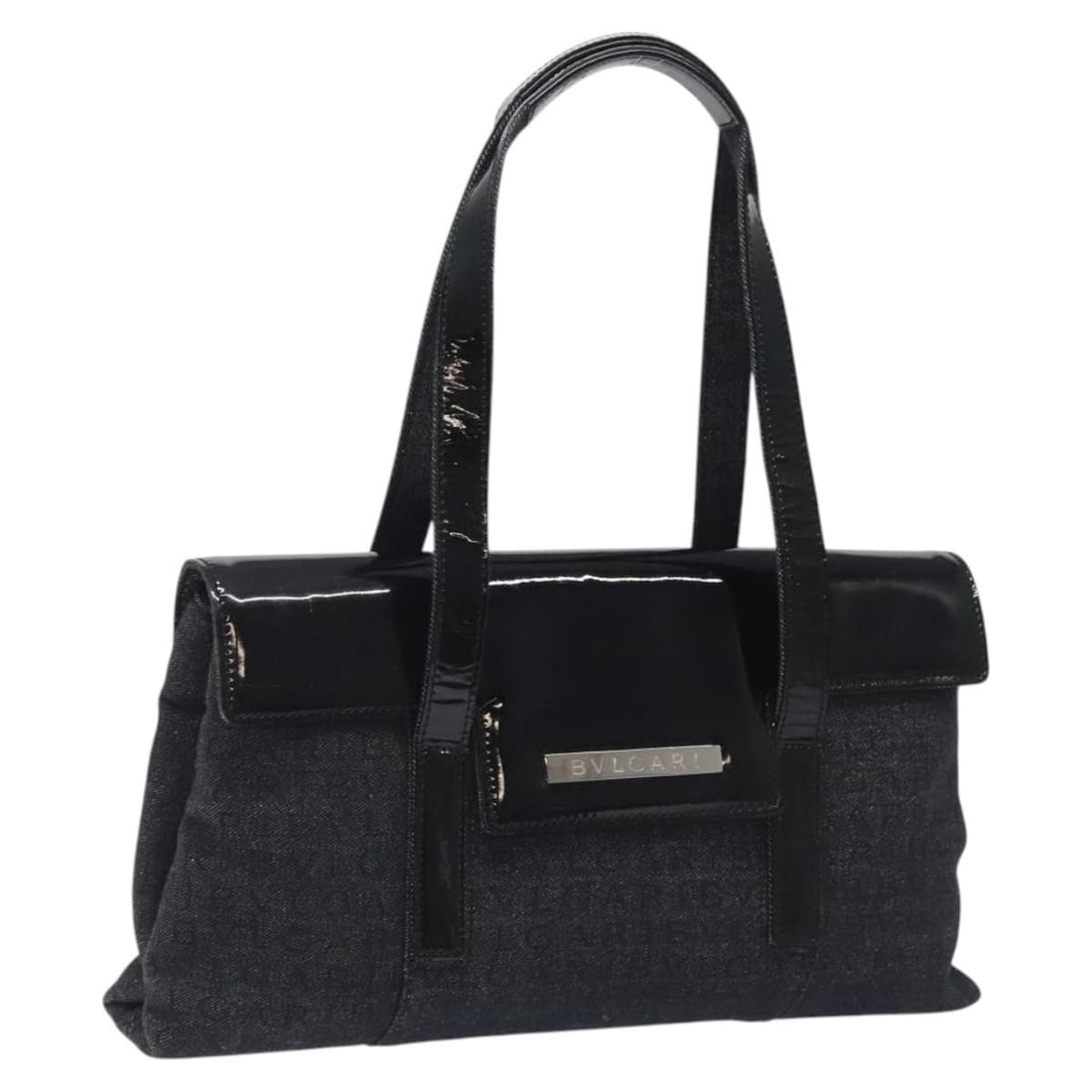 B.Zero1 Logomania Shoulder Bag in Black by Bvlgari: B.Zero1 Logomania Shoulder Bag in Black by Bvlgari This Bvlgari B.Zero1 Logomania bag is a black shoulder bag designed for women. It features surface rubbing and a slight loss of shape on the exterior