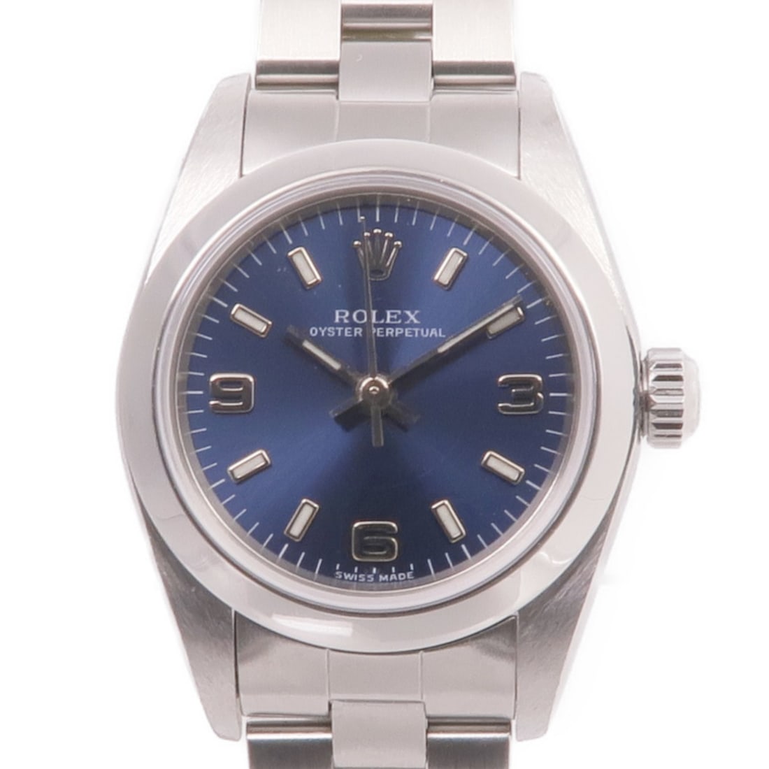 Oyster Perpetual 76080 Blue Dial Stainless Automatic Wristwatch: Oyster Perpetual 76080 Blue Dial Stainless Automatic Wristwatch This ROLEX Oyster Perpetual 76080 automatic wristwatch features a stainless steel case and band with a striking blue dial. Crafted in Sw