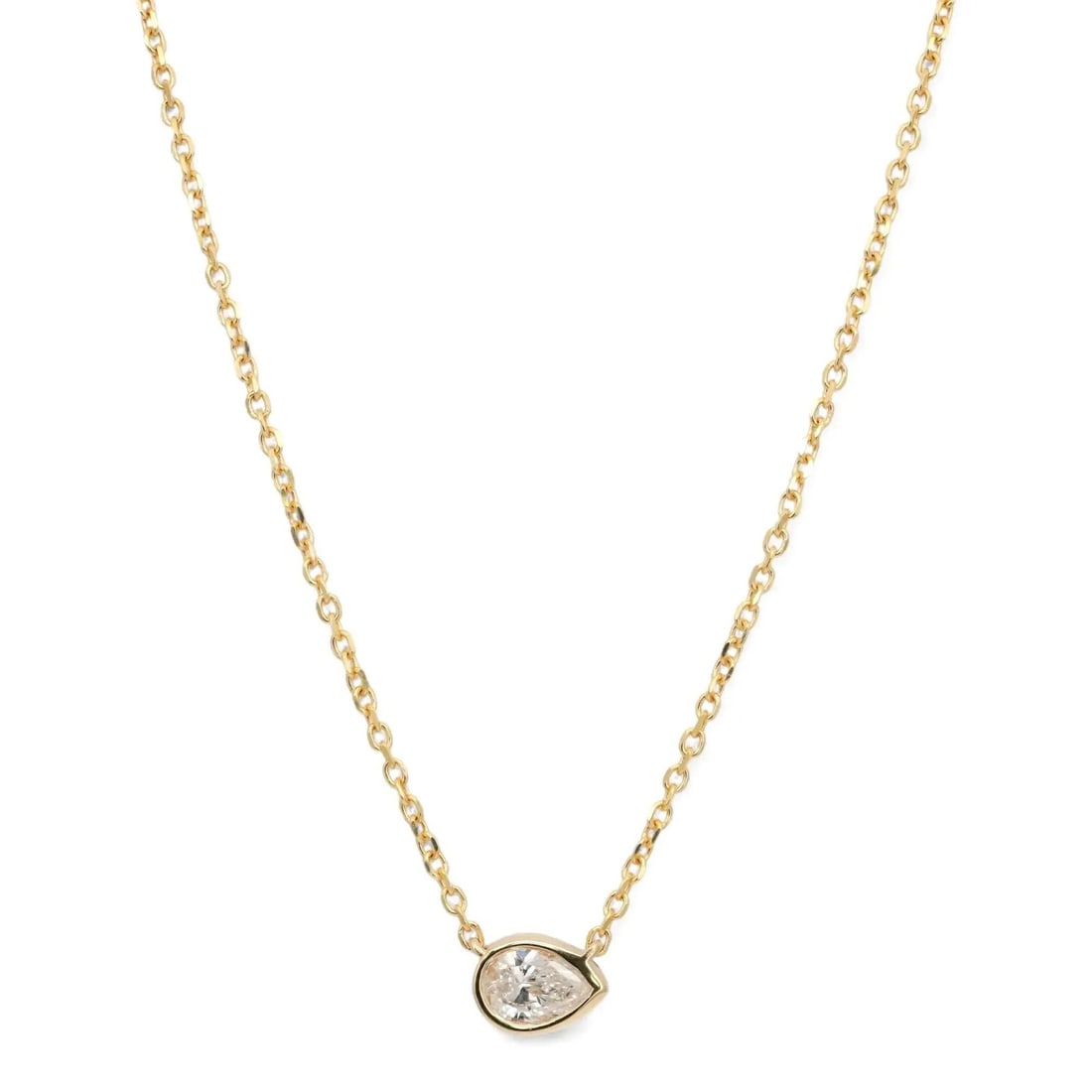 Rachel Koen 14K Yellow Gold Necklace with Pear Lab Grown Diamond Pendant 0.38ct (1 of 5)