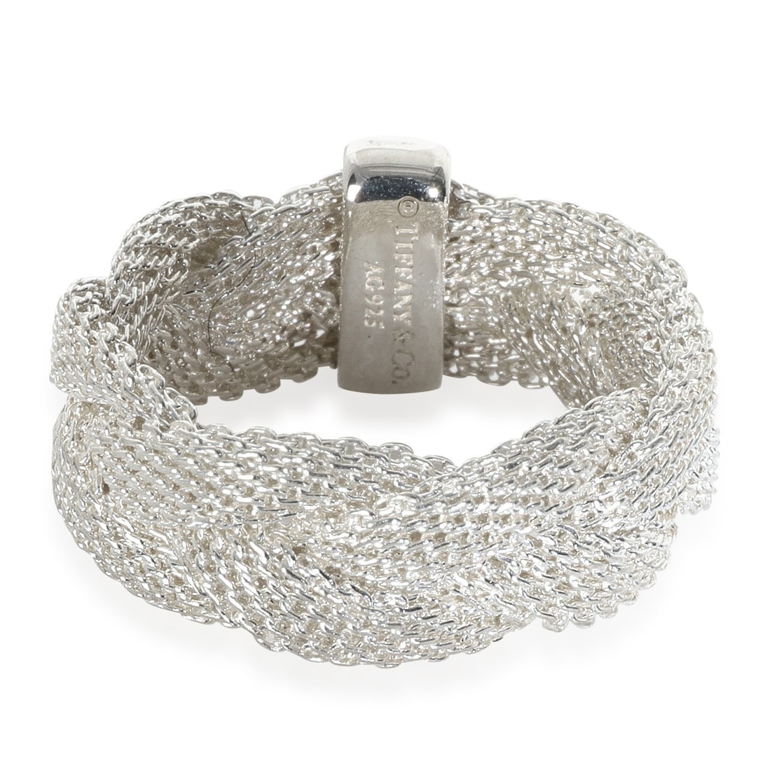 Tiffany & Co. Sterling Silver 925 Somerset Mesh Braid Ring (1 of 4)