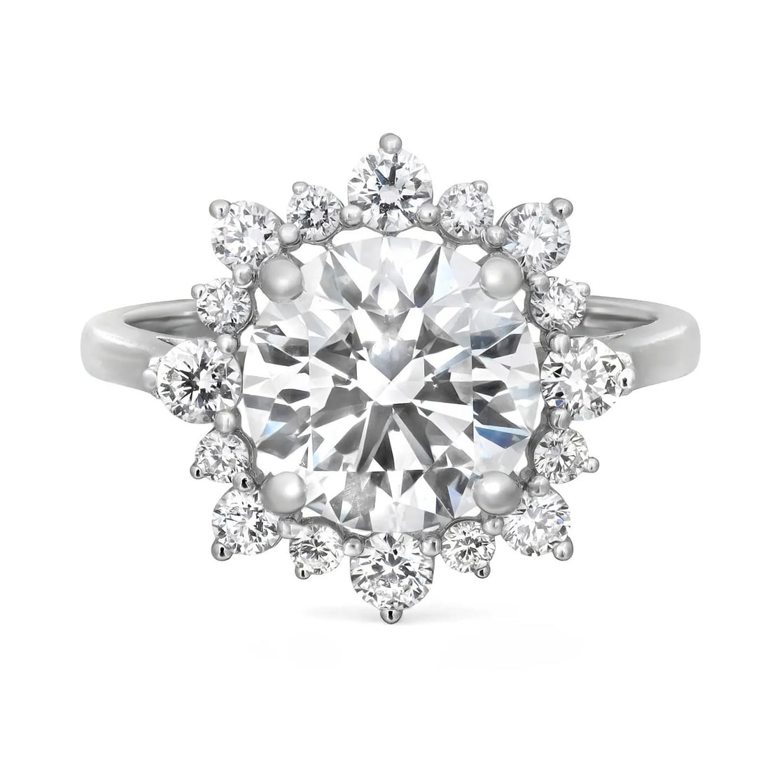 Rachel Koen IGI Certified 3.09Ctw Round Cut Lab Grown Diamond Engagement Ring 14K White Gold: Rachel Koen IGI Certified 3.09Ctw Round Cut Lab Grown Diamond Engagement Ring 14K White Gold This exquisite engagement ring features a stunning IGI certified round cut lab grown diamond at its center,