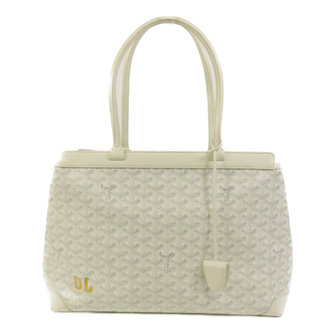 GOYARD Bellechasse Biaude PM White Coated Canvas Tote Bag: GOYARD Bellechasse Biaude PM White Coated Canvas Tote Bag Introducing the GOYARD Bellechasse Biaude PM Tote Bag, a stylish accessory crafted from durable PVC coated canvas in a pristine white color. T
