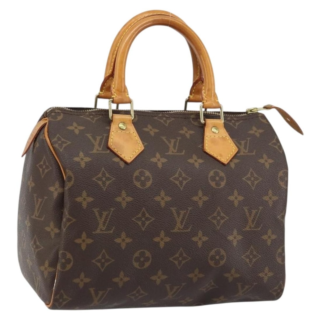 Speedy 25 Monogram Canvas Handbag by Louis Vuitton with Accessories: Speedy 25 Monogram Canvas Handbag by Louis Vuitton with Accessories This Louis Vuitton Speedy 25 handbag features the iconic Monogram canvas exterior with a classic monogram color scheme. The bag is c