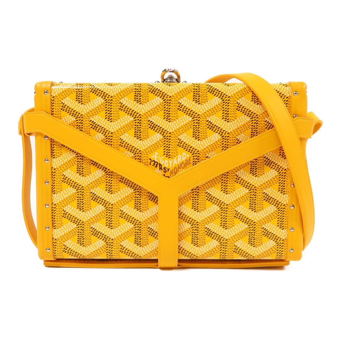 GOYARD Minaudiere Trunk Bag Yellow PVC Coated Canvas Shoulder Bag (1 of 13)