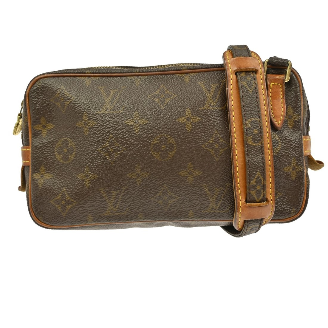 Pochette Marly Bandouliere Shoulder Bag by Louis Vuitton in Brown: Pochette Marly Bandouliere Shoulder Bag by Louis Vuitton in Brown This pre-owned Louis Vuitton Marly Bandouliere crossbody bag features a brown exterior and is designed for women. It shows signs of us