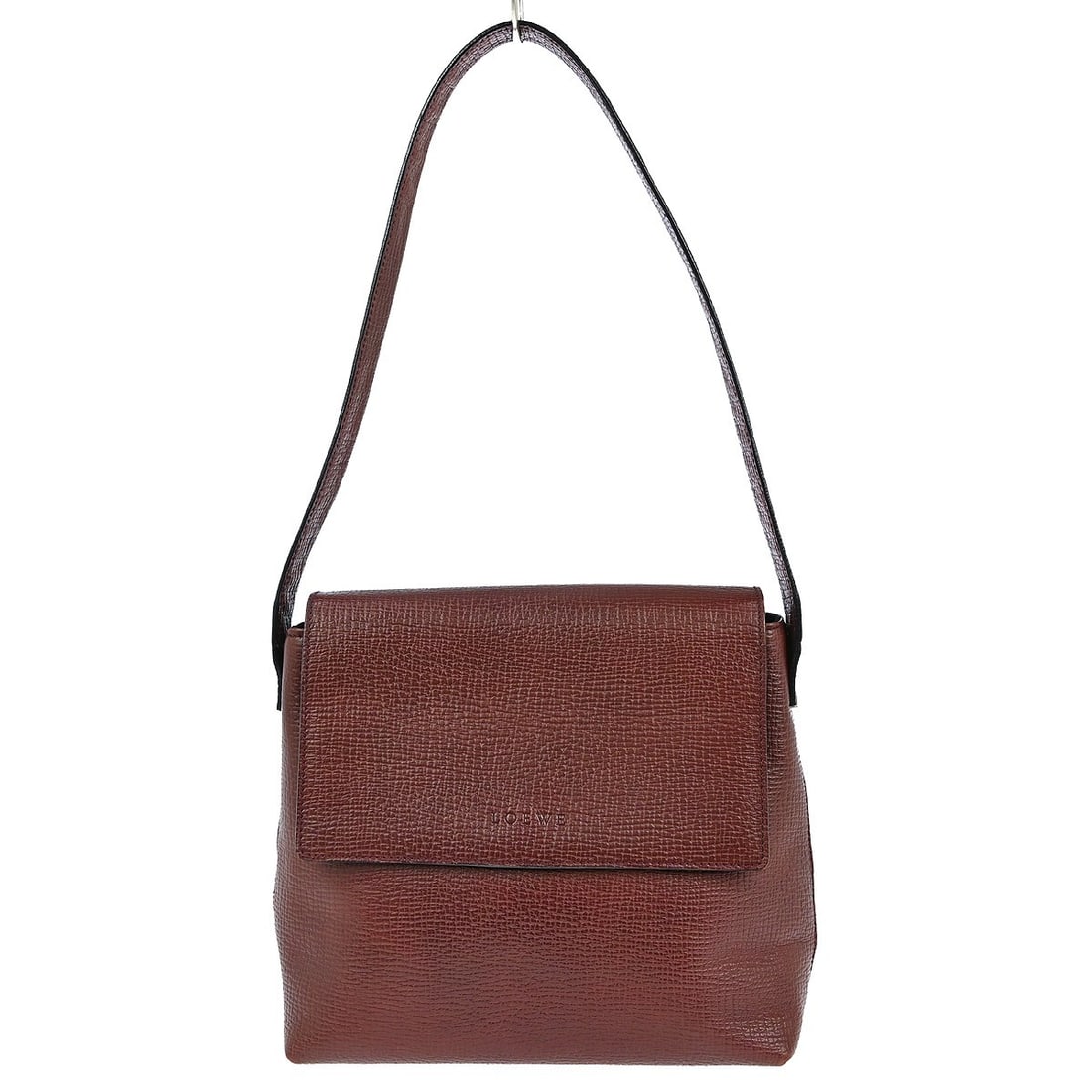 Bordeaux Medium Leather Shoulder Bag by Loewe with Flap and Inner Pockets (1 of 7)