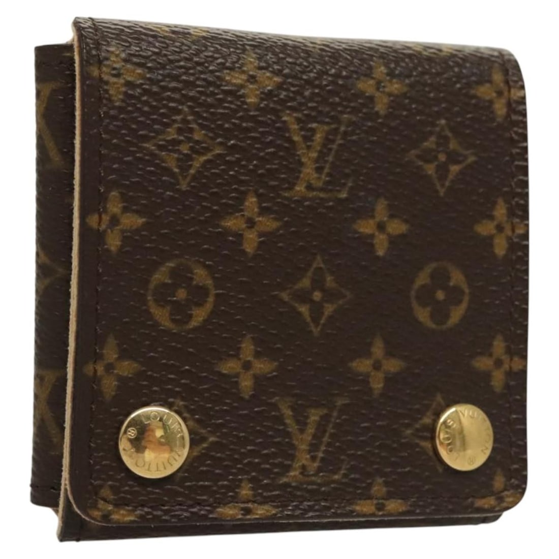 Brown Jewelry Storage Case by Louis Vuitton: Brown Jewelry Storage Case by Louis Vuitton This Louis Vuitton jewelry case features a brown exterior with minor rubbing on the surface and slight scratches on the metal fittings. The interior shows s
