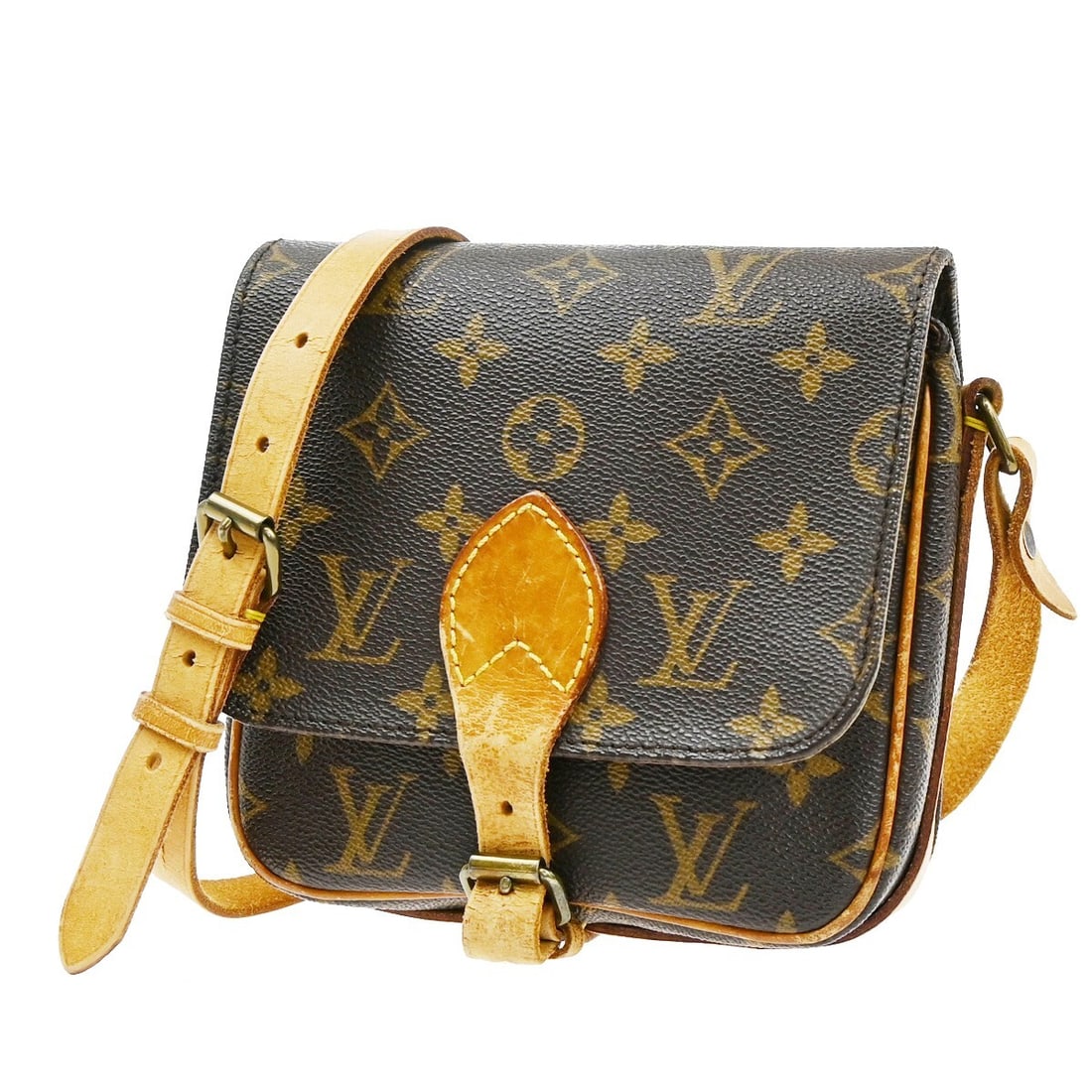 Brown Cartouchiere Shoulder Bag by Louis Vuitton: Brown Cartouchiere Shoulder Bag by Louis Vuitton This Louis Vuitton Cartouchiere handbag features a classic brown exterior with gold-plated hardware accents. The bag is designed for female use and dis