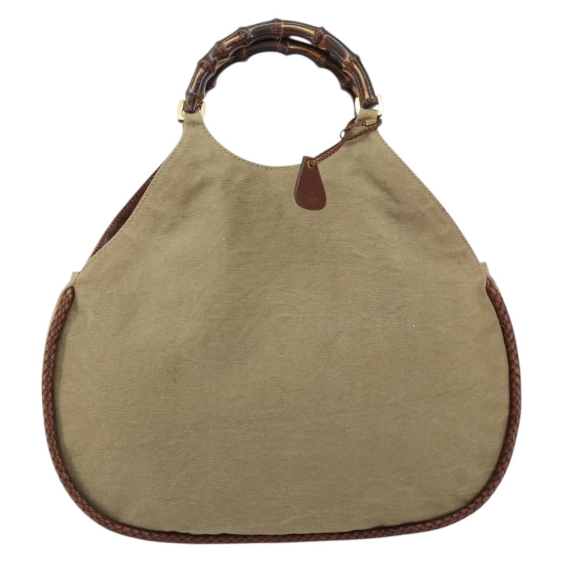 Beige Bamboo Handle Hobo Purse by Gucci: Beige Bamboo Handle Hobo Purse by Gucci This pre-owned Gucci Vintage Bamboo Hobo handbag in beige features the iconic bamboo handle design. It is intended for female use and is in good condition with