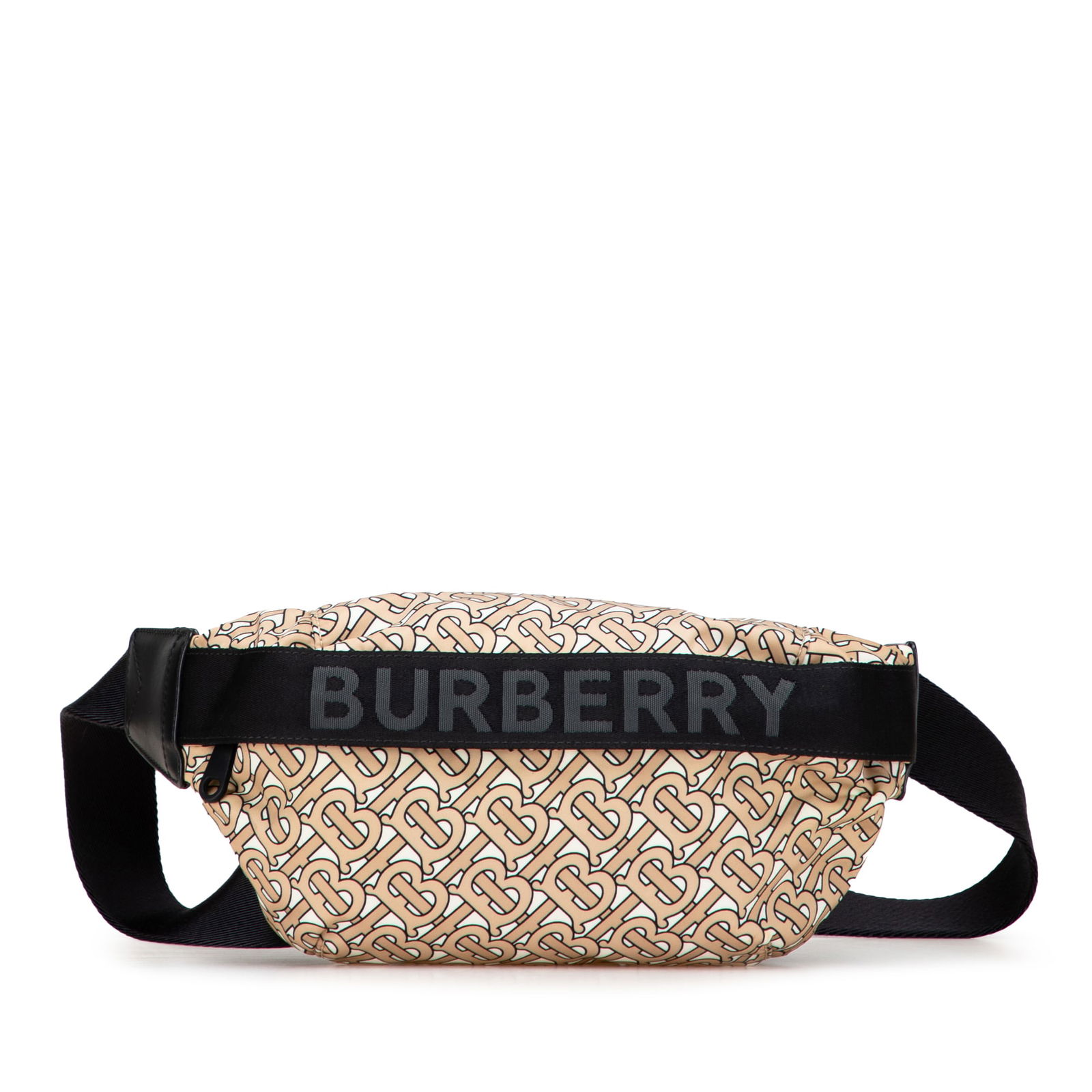 Burberry TB Monogram Nylon Sonny Belt Bag Brown Fabric: Burberry TB Monogram Nylon Sonny Belt Bag Brown Fabric The Burberry TB Monogram Nylon Sonny Belt Bag is a stylish accessory designed for practicality and fashion. This belt bag is crafted from durable