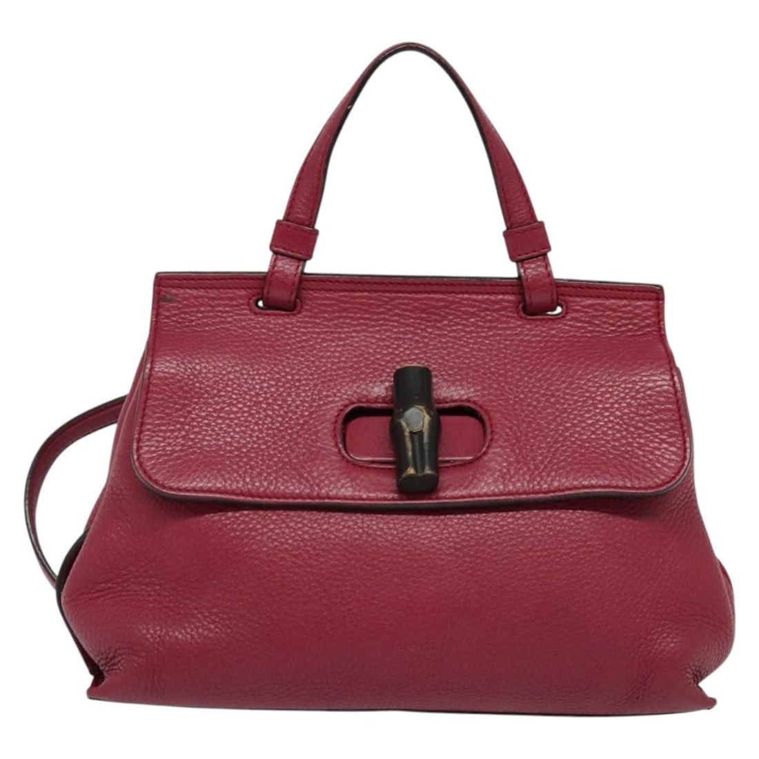 Pink Gucci Bamboo Daily Top Handle Purse with Shoulder Strap: Pink Gucci Bamboo Daily Top Handle Purse with Shoulder Strap This Gucci Bamboo Daily Top Handle Bag in pink features a classic silhouette crafted for women. The bag shows signs of gentle use, includin