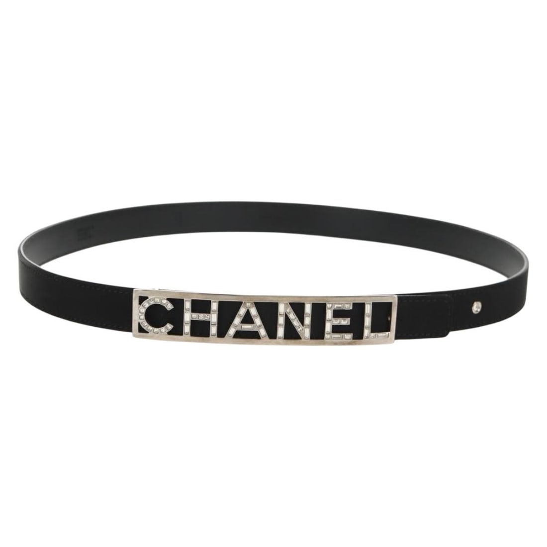 Black Leather Belt by CHANEL with CC Logo 35.8 Inch Italian Made (1 of 15)