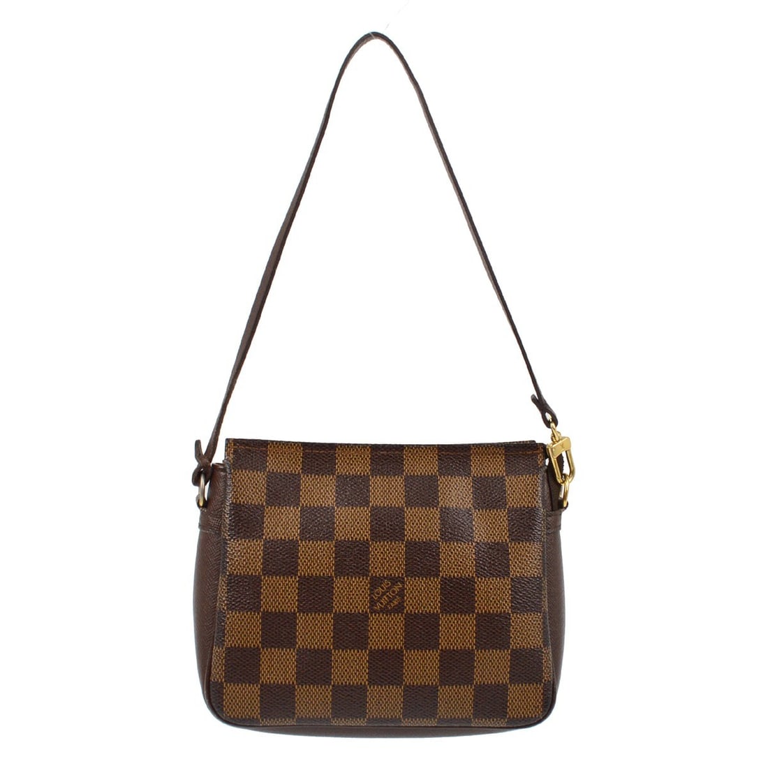 Louis Vuitton Damier Trousse Makeup Handbag N51982 Brown Canvas: Louis Vuitton Damier Trousse Makeup Handbag N51982 Brown Canvas This Louis Vuitton Damier Trousse Makeup Handbag is a stylish accessory perfect for casual occasions. Featuring a classic check pattern