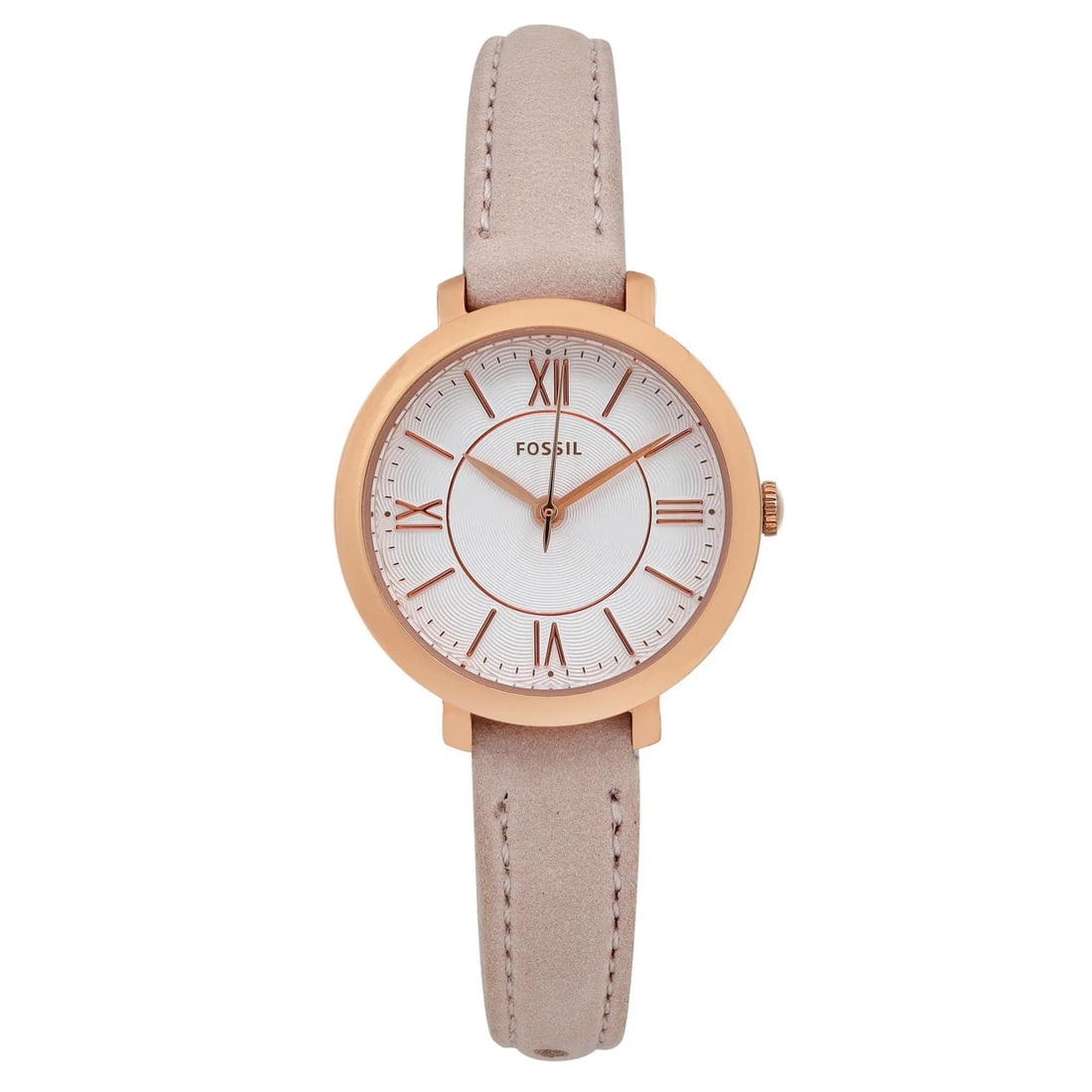 Fossil Jacqueline Ladies Watch 26mm Rose Gold Steel Silver Dial ES4411: Fossil Jacqueline Ladies Watch 26mm Rose Gold Steel Silver Dial ES4411 Discover the Fossil Jacqueline Ladies Watch, a stylish accessory designed for casual wear. This timepiece features a 26mm round c