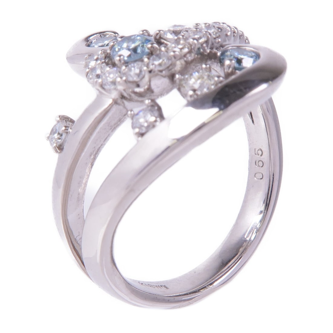 JEWELRY 18K White Gold Diamond Ring Size 6.75 (1 of 8)