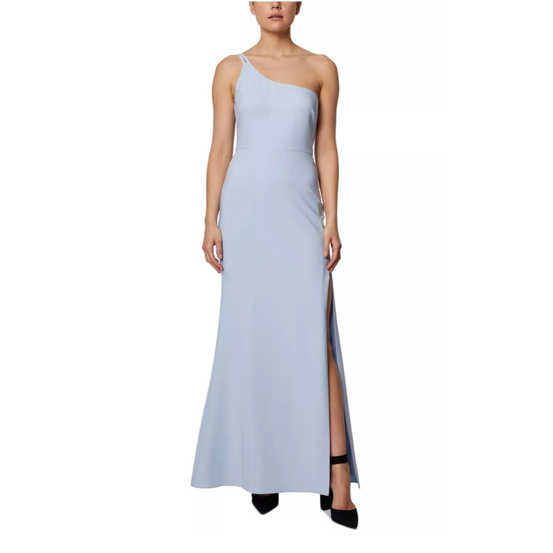 Laundry by Shelli Segal One Shoulder Asymmetrical Blue Formal Gown Size 6 (1 of 2)