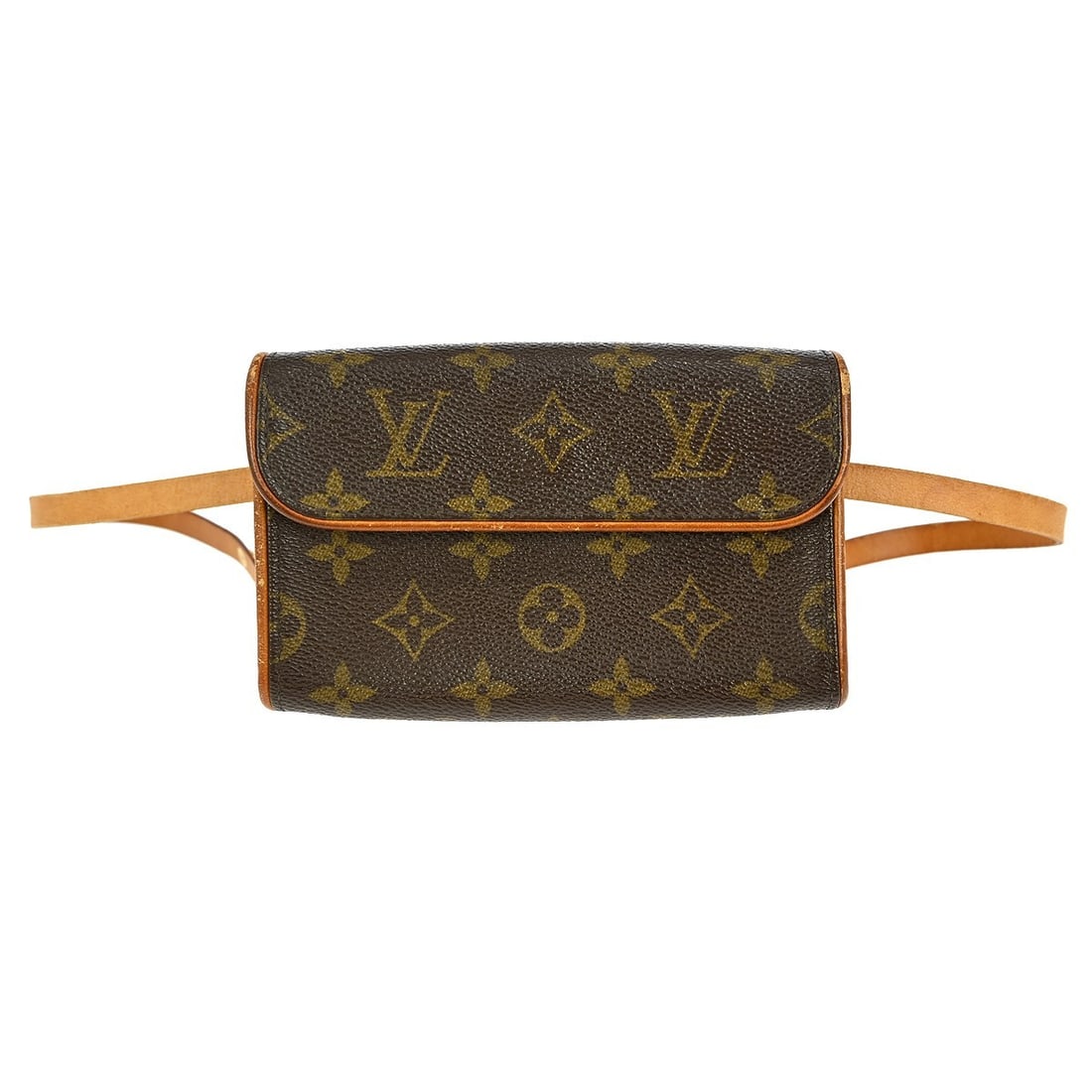 Florentine Pochette Monogram Bum Bag by Louis Vuitton: Florentine Pochette Monogram Bum Bag by Louis Vuitton This pre-owned Louis Vuitton Florentine Pochette features the signature Monogram canvas and is designed as a clutch or pouch. It is in used condit