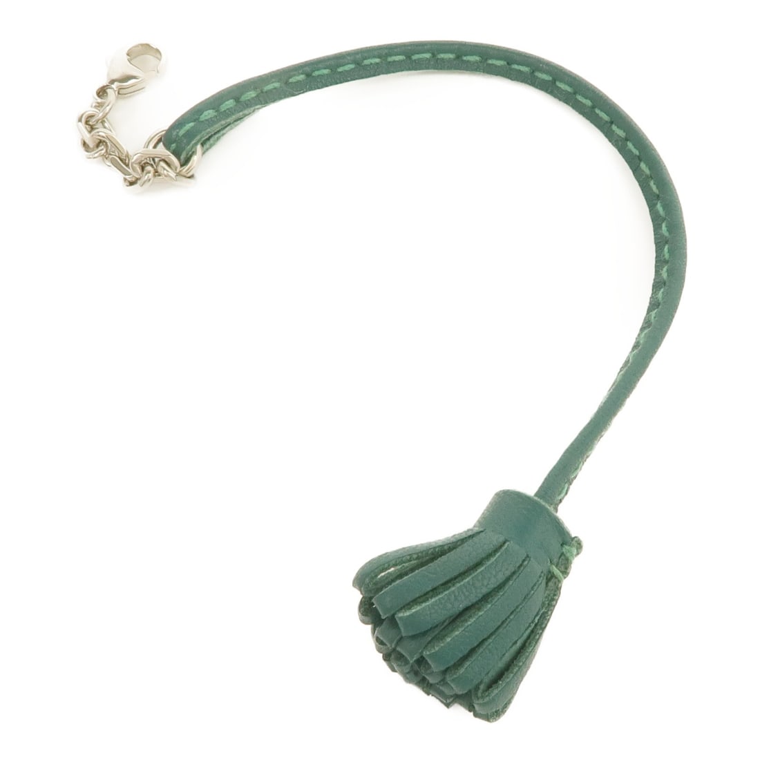 HERMES Carmencita Green Leather Bookmark Charm with PHW: HERMES Carmencita Green Leather Bookmark Charm with PHW This exquisite HERMES Carmencita Charm Pagemarker Bookmark is crafted from high-quality lambskin leather, providing a luxurious touch. The vibra