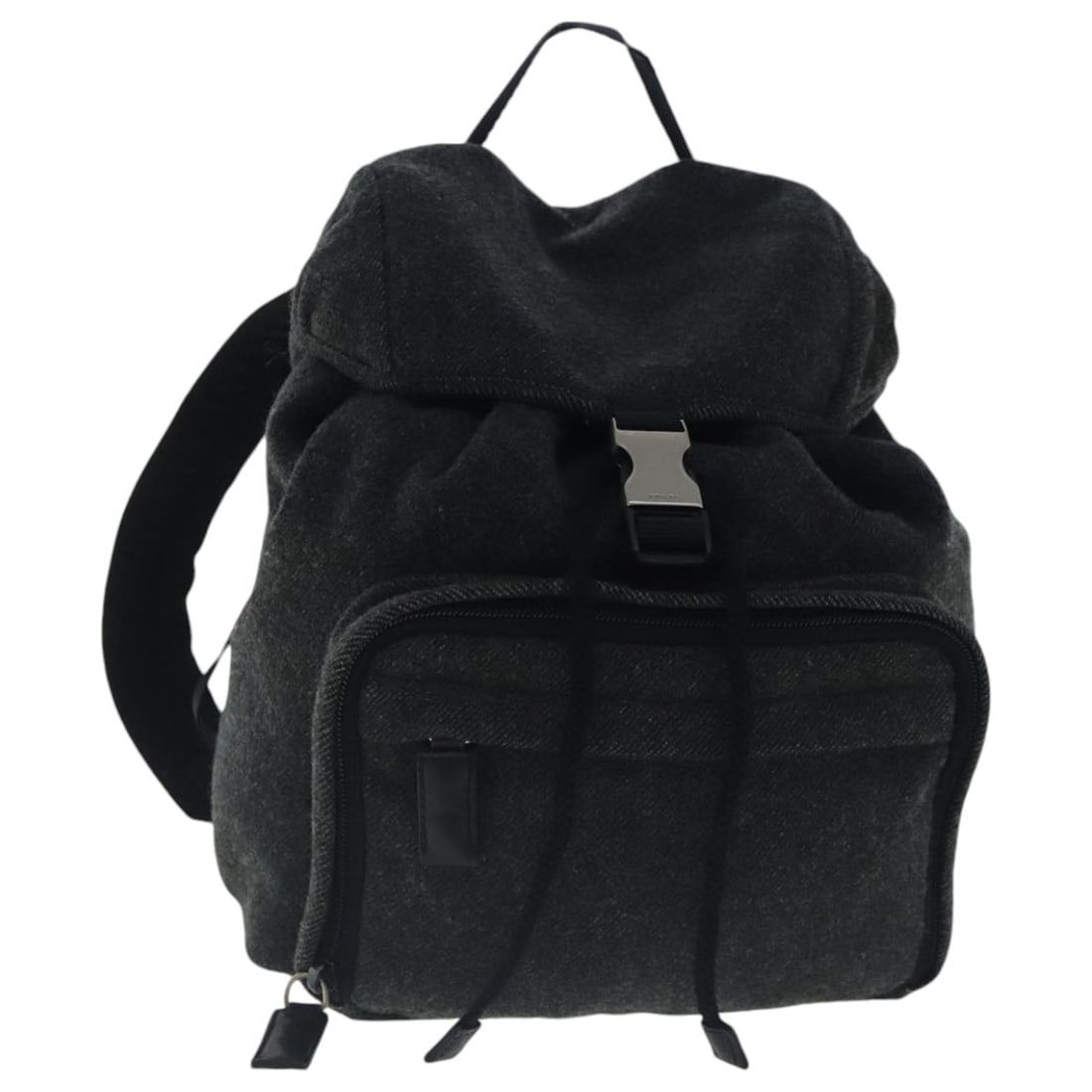 Gray Prada Backpack with Single Buckle and Pocket (1 of 1)