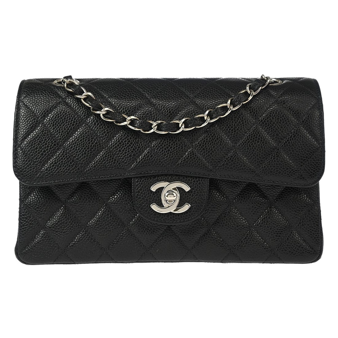 Chanel Black Caviar Leather Small Classic Double Flap Bag with Certificate (1 of 10)