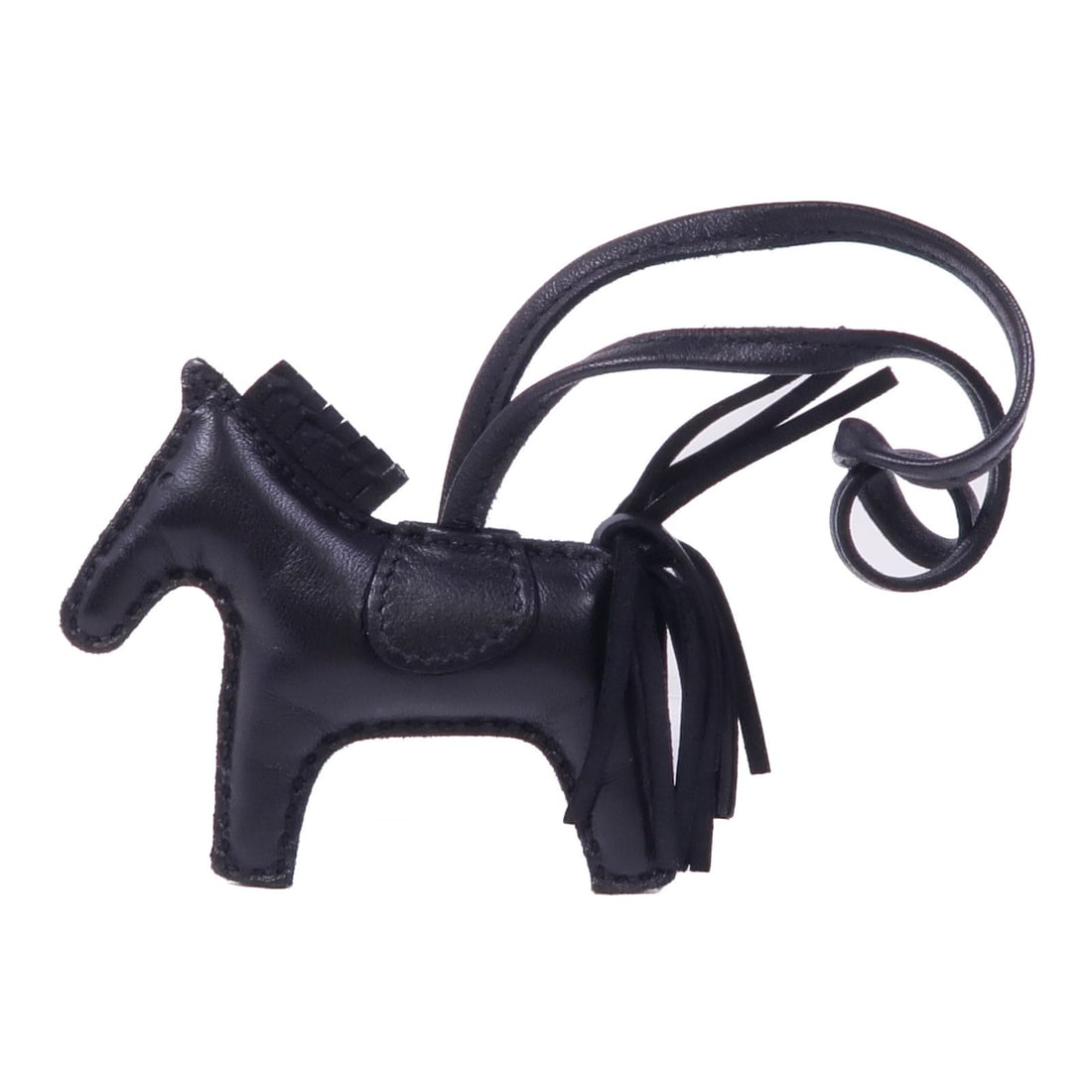 HERMES Rodeo PM Charm Black Lambskin Leather Made in France (1 of 8)