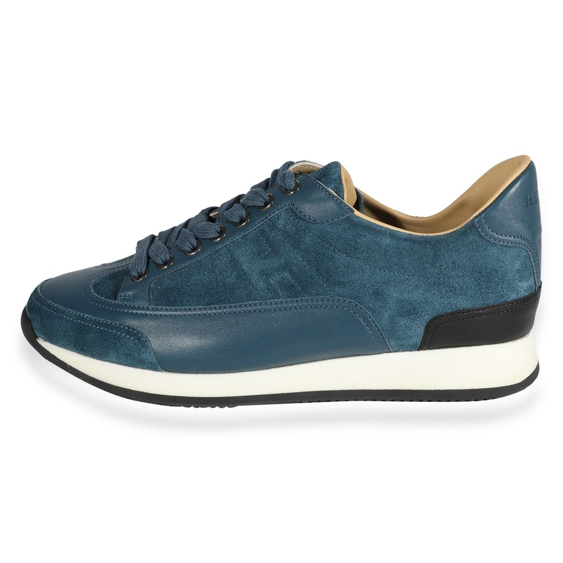 Hermes Goal Veau Velours Blue Women's Sneakers with Box: Hermes Goal Veau Velours Blue Women's Sneakers with Box Step out in style with the Goal Veau Velours 'Blue' sneakers from Hermes. Crafted in Italy, these elegant shoes feature a combination of high-qu