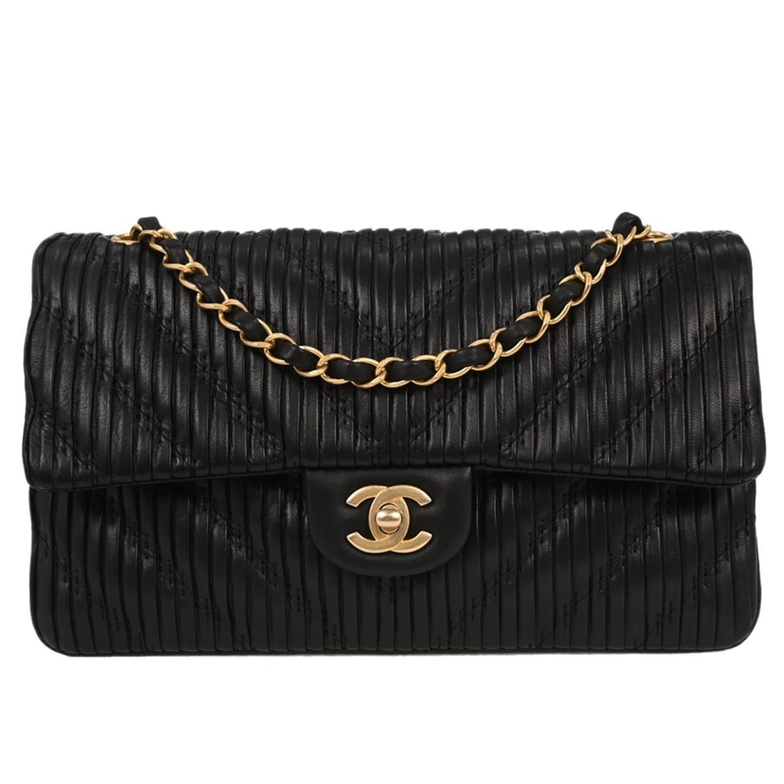 Chanel Black Calfskin Classic Double Flap Shoulder Bag (1 of 10)